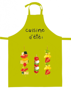 Tablier « Cuisine d’été » en coton, 20 € (www.incidence-deco.fr) 