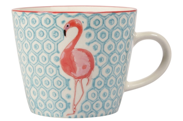 Sema Design. Tasse Flamingo en céramique. Diam.9,5 x H.8 cm, 6,90 € (www.semadesign-deco.fr).